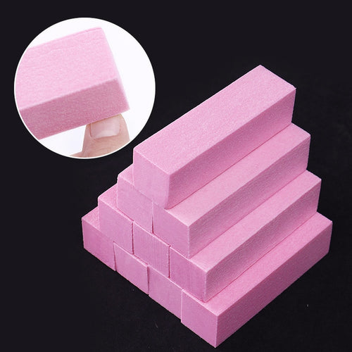 10Pcs/set Pink Form Nail Buffers File For UV Gel White Nail File Buffer Block Polish Manicure Pedicure Sanding Nail Art Tool