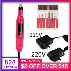 1Set Professional Electric Nail Drill Machine Kit Manicure Machine Nail Art Pen Pedicure Nail File Nail Art Tools Kit