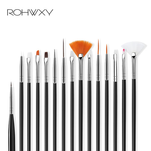 ROHWXY Nail Brush For Manicure Gel Brush For Nail Art 15Pcs/Set Ombre Brush For Gradient For Gel Nail Polish Painting Drawing