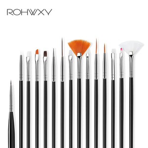 ROHWXY Nail Brush For Manicure Gel Brush For Nail Art 15Pcs/Set Ombre Brush For Gradient For Gel Nail Polish Painting Drawing