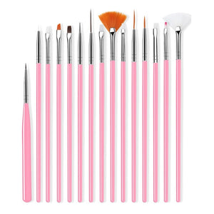 ROHWXY Nail Brush For Manicure Gel Brush For Nail Art 15Pcs/Set Ombre Brush For Gradient For Gel Nail Polish Painting Drawing